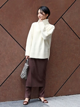 「MARLON FIRENZE（マーロンフィレンツェ）のアイテム」を使った、Makkieさん（レディース・158cm）の秋コーディネート