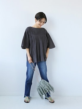 「MARY AL TERNA（メアリオルターナ）のアイテム」を使った、Makkieさん（レディース・158cm）の春コーディネート