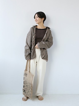 「LAVENHAM（ラベンハム）のアイテム（ブルゾン）」を使った、Makkieさん（レディース・158cm）の春コーディネート