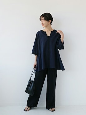 「NICOLAS LAINAS（ニコラスライナス）のアイテム」を使った、Makkieさん（レディース・158cm）の春コーディネート