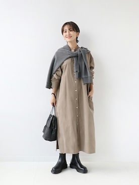 「JOURNAL STANDARD relume（ジャーナルスタンダード　レリューム）のアイテム（ワンピース/ドレス）」を使った、Makkieさん（レディース・158cm）の秋コーディネート