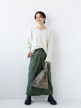 「MARLON FIRENZE（マーロンフィレンツェ）のアイテム」を使った、Makkieさん（レディース・158cm）の秋コーディネート