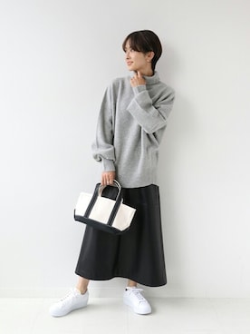 「クルーネックニット」｜Makkieさん（レディース・158cm）の秋コーディネート