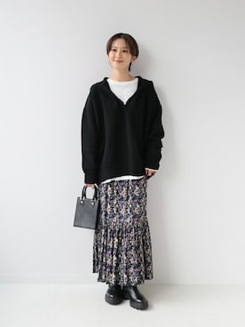 「eness（エネス）のアイテム」を使った、Makkieさん（レディース・158cm）の秋コーディネート