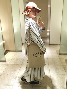「エルメス」｜「アイテム（シャツワンピース）」を使った、にあこさん（レディース・160cm）の冬コーディネート