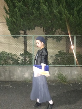 「ファークラッチ」｜「アイテム（ワンピース/ドレス）」を使った、にあこさん（レディース・160cm）の冬コーディネート