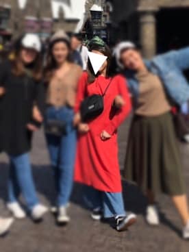「MERCURYDUO（マーキュリーデュオ）のアイテム（デニムパンツ）」を使った、sayakaさん（レディース・157cm）の秋コーディネート