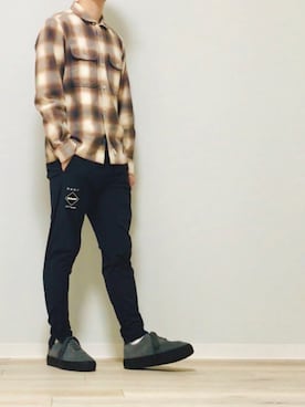 「PUBLIC TOKYO（パブリックトウキョウ）のアイテム（スニーカー）」を使った、きいろさん（メンズ・164cm）の秋コーディネート