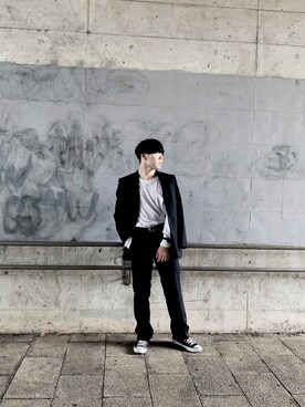 「Daniel Wellington（ダニエルウェリントン）の販売終了クラシックペティット アッシュフィールド32mm（アナログ腕時計）」を使った、大つぁんさん（メンズ・173cm）の秋コーディネート