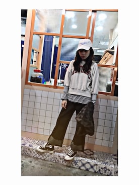 「GLOBAL WORK（グローバルワーク）のアイテム（ネックウォーマー/スヌード）」を使った、Kiranling さん（レディース・157cm）の冬コーディネート