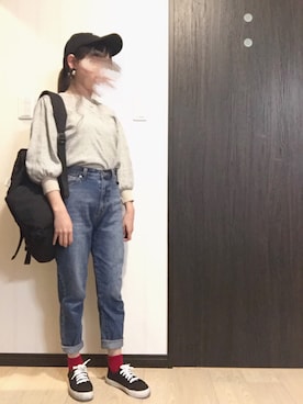 「Drifter（ドリフター）のアイテム（バックパック/リュック）」を使った、shiorinさん（レディース・148cm）の春コーディネート