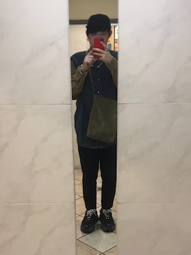 「Hender Scheme（エンダースキーマ）のアイテム（帽子）」を使った、でぶっちょまんさん（メンズ・176cm）の春コーディネート