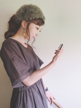 「GU（ジーユー）のアイテム（アクセサリー）」を使った、やぎみさきさん（レディース・153cm）の夏コーディネート