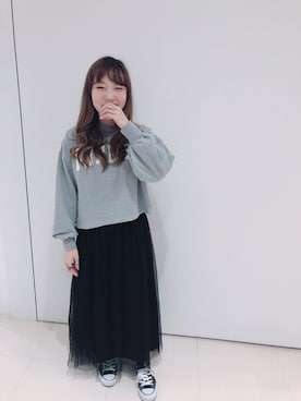 「CONVERSE（コンバース）のconverse（コンバース） ALL STAR OX（オールスターOX）（スニーカー）」を使った、やぎみさきさん（レディース・153cm）の春コーディネート