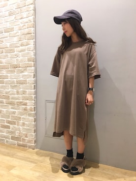 「Lee（リー）のアイテム（帽子）」を使った、やぎみさきさん（レディース・153cm）の夏コーディネート