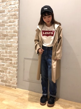 「VANS(バンズ)のアイテム(帽子)」を使った、やぎみさきさん(レディース・153cm)の秋コーディネート