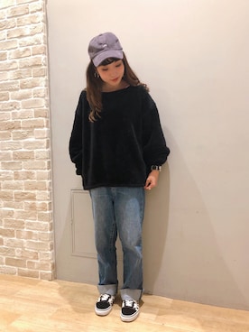 「Lee（リー）のアイテム（帽子）」を使った、やぎみさきさん（レディース・153cm）の秋コーディネート