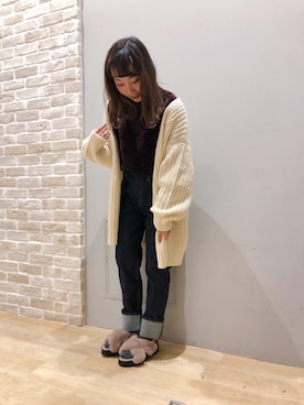 「フユコーデ」｜「アイテム（サンダル）」を使った、やぎみさきさん（レディース・153cm）の秋コーディネート