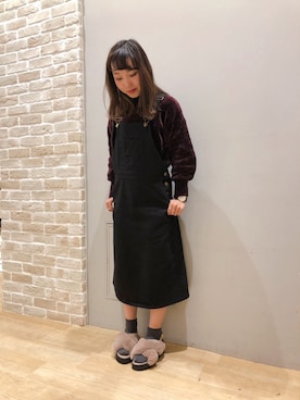 「フユコーデ」｜「アイテム（サロペット/オーバーオール）」を使った、やぎみさきさん（レディース・153cm）の秋コーディネート