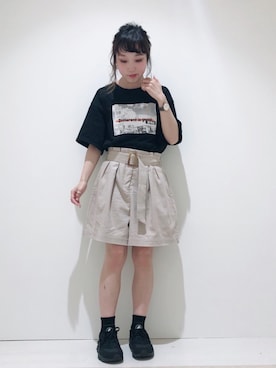 「NiCORON（ニコロン）のアイテム」を使った、やぎみさきさん（レディース・153cm）の春コーディネート