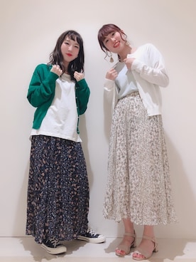 「ワッシャースカート」｜やぎみさきさん（レディース・153cm）の夏コーディネート
