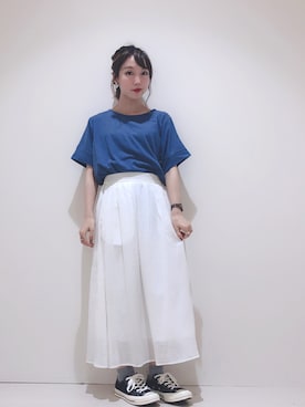 「アースミュージック＆エコロジー」｜やぎみさきさん（レディース・153cm）の夏コーディネート