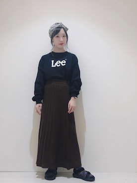 「Lee（リー）のアイテム（スウェット）」を使った、やぎみさきさん（レディース・153cm）の夏コーディネート