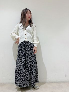 「earth music&ecology（アースミュージックアンドエコロジー）のアイテム（タンクトップ）」を使った、やぎみさきさん（レディース・153cm）の冬コーディネート
