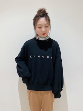 「KANGOL（カンゴール）のアイテム（Tシャツ/カットソー）」を使った、やぎみさきさん（レディース・153cm）の冬コーディネート