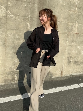 「Supreme （シュプリーム）のアイテム（バッグ）」を使った、やぎみさきさん（レディース・153cm）の春コーディネート