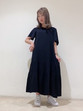 「airforce1」｜「アイテム（ワンピース/ドレス）」を使った、やぎみさきさん（レディース・153cm）の夏コーディネート