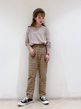「秋のカフェオレコーデ」｜やぎみさきさん（レディース・152cm）の秋コーディネート