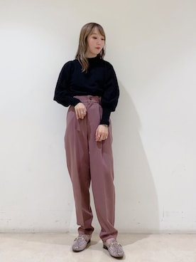 「earth music&ecology（アースミュージックアンドエコロジー）のORiental TRaffic ビットローファー ＊（パンプス）」を使った、やぎみさきさん（レディース・152cm）の秋コーディネート