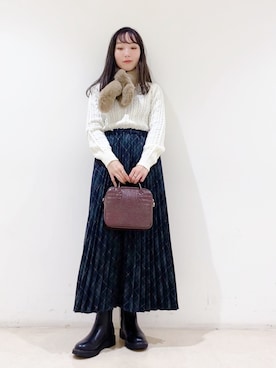 「ファーティペット」｜やぎみさきさん（レディース・152cm）の冬コーディネート