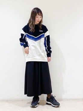 「キュロット」｜「アイテム（スウェット）」を使った、やぎみさきさん（レディース・152cm）の冬コーディネート