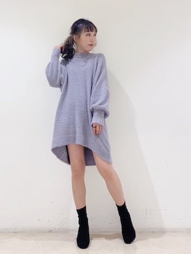 「earth music&ecology（アースミュージックアンドエコロジー）のアイテム（ブーツ）」を使った、やぎみさきさん（レディース・152cm）の冬コーディネート