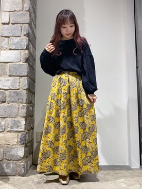 「袖ボリューム」｜「アイテム（バレエシューズ）」を使った、やぎみさきさん（レディース・152cm）の春コーディネート