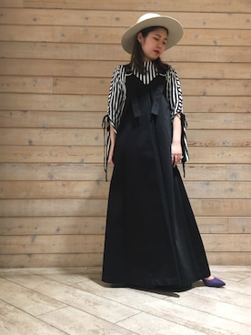 「新作」｜「アイテム（ジャンパースカート）」を使った、🌜SOㄹA🌛さん（レディース・155cm）の春コーディネート