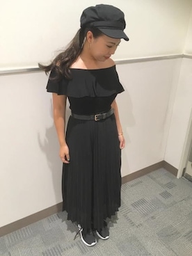 「マリンキャップ」｜14+ イオンモール鶴見緑地店 スタッフさん（レディース・160cm）の夏コーディネート