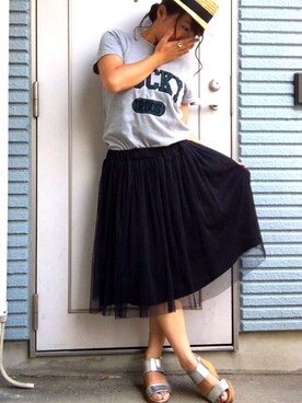 「プチプラミックス」｜おにゃんさん（レディース・150cm）の夏コーディネート