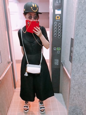 「MOUSSY（マウジー）のアイテム（サロペット/オーバーオール）」を使った、けぇこさん（レディース・158cm）の夏コーディネート