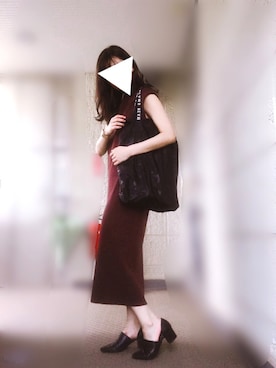 「秋のブラウンスタイル」｜「アイテム（ブーティ）」を使った、小夏さん（レディース・163cm）の秋コーディネート