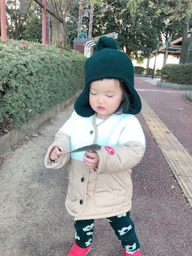 「2歳3ヶ月」｜「アイテム（帽子）」を使った、ochinasanさん（レディース・157cm）の冬コーディネート