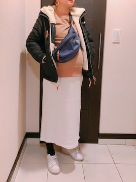 「FREAK'S STORE（フリークスストア）のアイテム（マウンテンパーカー）」を使った、ochinasanさん（レディース・157cm）の冬コーディネート