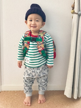 「F.O.KIDS（エフオーキッズ）のアイテム（バッグ）」を使った、eitooさん（キッズ・80cm）の冬コーディネート