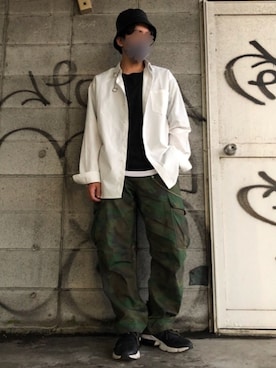 「Right-on（ライトオン）のアイテム（カーゴパンツ）」を使った、kasiiさん（メンズ・170cm）の秋コーディネート