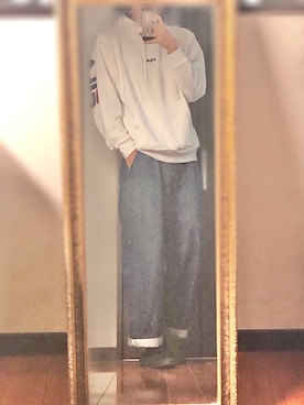 「FILA（フィラ）のアイテム（パーカー）」を使った、ゆうだいさん（メンズ・175cm）の秋コーディネート