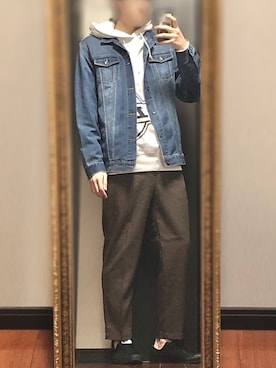 「秋のマイ旬スタイル」｜「アイテム（デニムジャケット）」を使った、ゆうだいさん（メンズ・175cm）の秋コーディネート