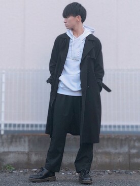 「パーカー 白」｜MASAKIさん（メンズ・168cm）の春コーディネート