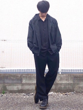 「Dr. Martens（ドクターマーチン）のDr.Martens / ドクターマーチン 1461 3EYE GIBSON SHOE 3ホール ギブソン シューズ ブーツ（ブーツ）」を使った、MASAKIさん（メンズ・168cm）の夏コーディネート